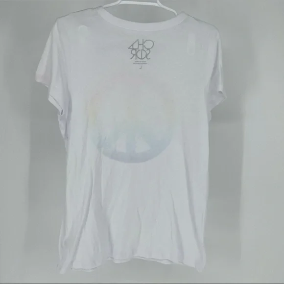 CHASER NWT PEACE SIGN WHITE RAINBOW T-SHIRT SIZE MEDIUM - Picture 2 of 5